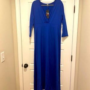 Royal blue maxi dress. Size XXL.  New with tags